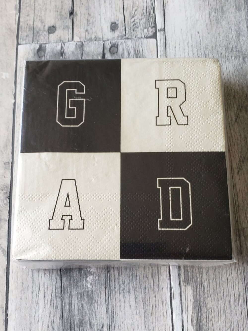 Grad Black and Cream Napkins 40ct My Minds Eye - Graduation Beverage / Dessert